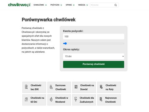 Chwilowo.pl - porównywarka pożyczek