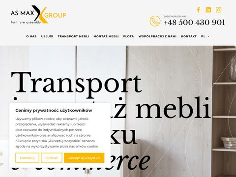 Asmaxgroup.com - transport mebli do Holandii