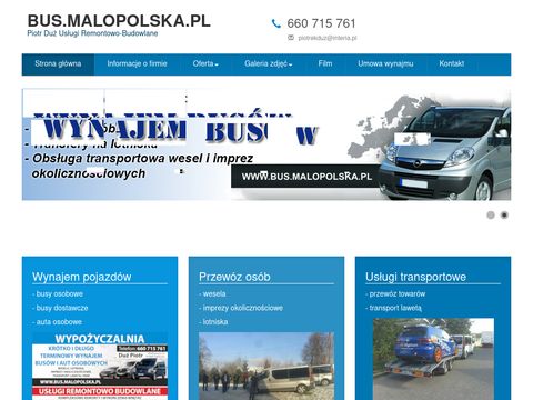 Bus.malopolska.pl wynajem busów, transport osobowy