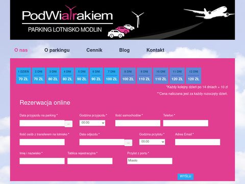 Parkingpodwiatrakiem.pl lotnisko Modlin