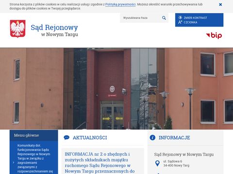 Sąd rejonowy w Nowym Targu aplikacja sądowa