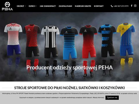 PEHA - stroje sportowe sublimacja