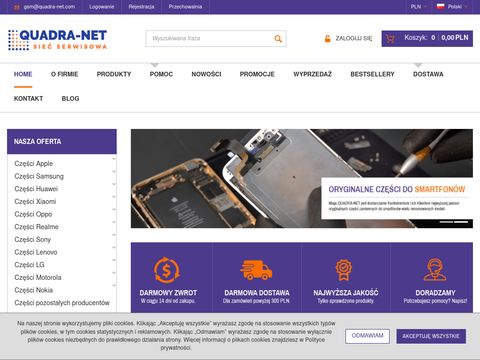 Gsm.quadra-net.pl - części do smartfonów