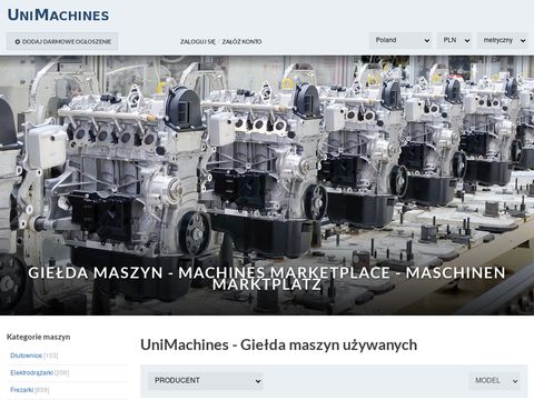 Unimachines.pl giełda maszyn używanych