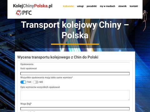 Kolejchinypolska.pl - transport morski do Chin