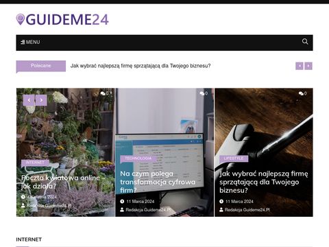 Guideme24.pl nawigacja na stronie www