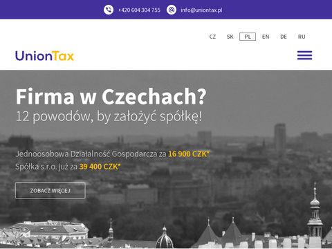 Uniontax.pl - rejestracja firmy w Czechach