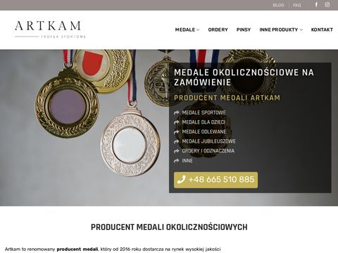 Artskam.pl medale okolicznościowe na zamówienie