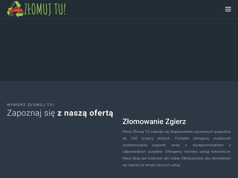 Zlomujtu.pl złomowanie aut Łódź