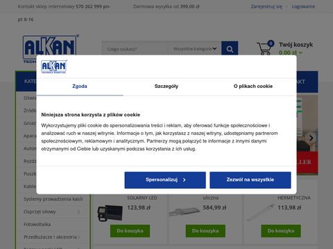 Alkan hurtownia elektryczna technika świetlna