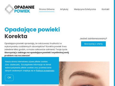 Opadanie-powiek.pl korekta - niezbędne informacje