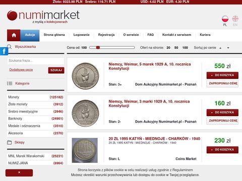 Numimarket.pl - monety bulionowe