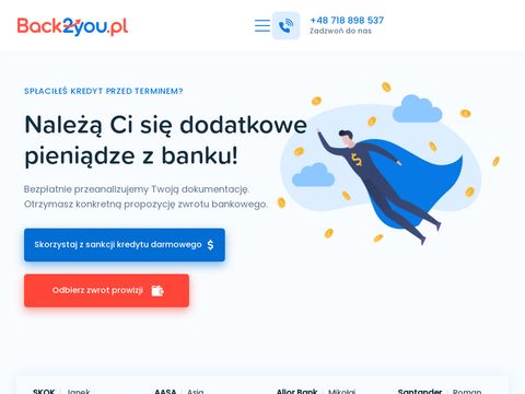 Back2you.pl zwrot prowizji z banku